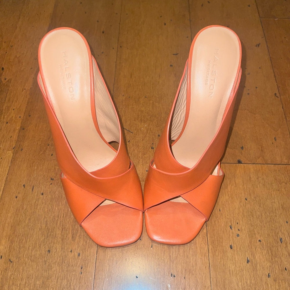 Halston Heritage Vibrant Orange Heels